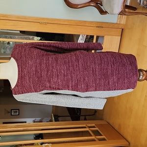 NWT Color Block Knit Dress, Heathered Mauve & Gray, sz M